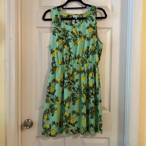 Lemon Print Backless Summer Dress